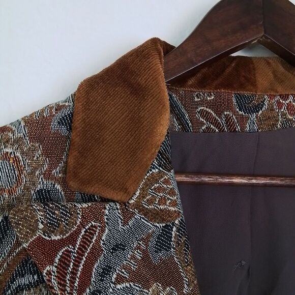VTG 1970s Anne Klein Tapestry Blazer Womens Sz‎ 14 Floral Paisley Victorian Boho - Picture 5 of 16